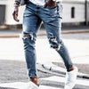 Men's Jeans Skinny Hip Hop Cool  Ripped Zipper Jeans