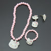 1Set=4pcs Girls Necklace Imitation Pearl Beads Jewelry