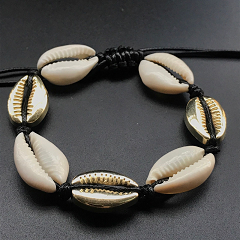 Handmade Natural Seashell Hand Knit Bracelet