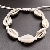 Handmade Natural Seashell Hand Knit Bracelet