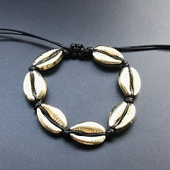 Handmade Natural Seashell Hand Knit Bracelet