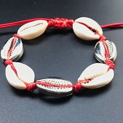 Handmade Natural Seashell Hand Knit Bracelet