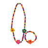 DOUVEI Cartoon Flower Wood Beads Girls Jewelry Set