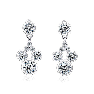 New Fashion Crystal Mickey Minnie Stud Earrings