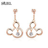 New Fashion Crystal Mickey Minnie Stud Earrings