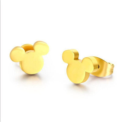 New Fashion Crystal Mickey Minnie Stud Earrings