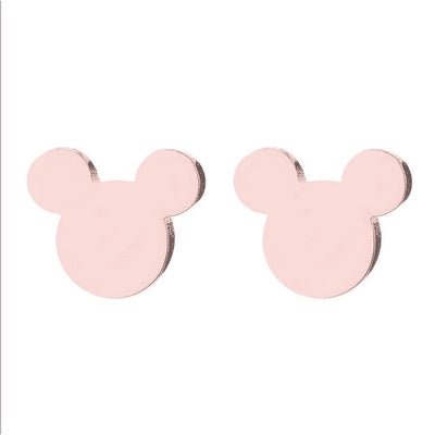 New Fashion Crystal Mickey Minnie Stud Earrings