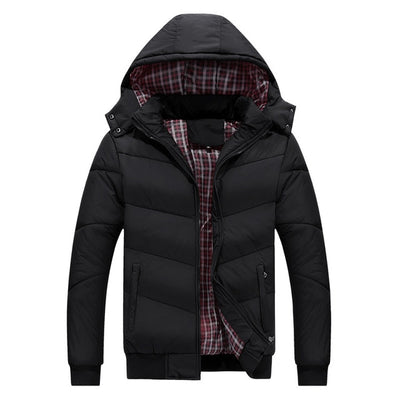 Men's Cotton Parka Coat Hooded Bomber Parkas Jackets