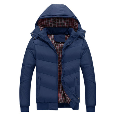 Men's Cotton Parka Coat Hooded Bomber Parkas Jackets