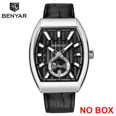 Benyar Square Men Watch Business Waterproof Quartz