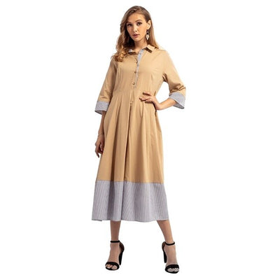 Women's Muslim Autumn Winter New Medium Long Dress