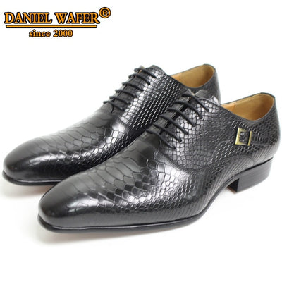 Men Leather Shoes Snake