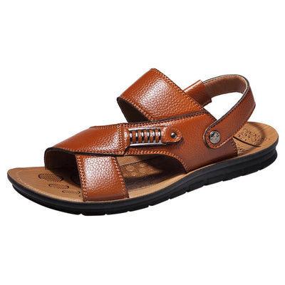 Men's fashion breathable leather beach sandals