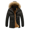 RUELK Fur Collar Hooded Men Winter Jacket