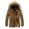 RUELK Fur Collar Hooded Men Winter Jacket