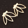 Women Hollow Out Leaf Flower Stud Earrings