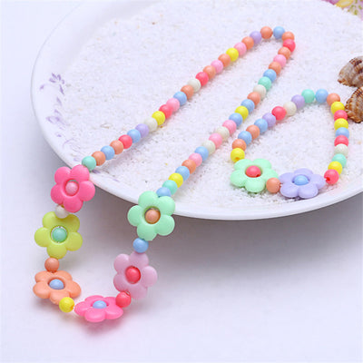 2pcs Necklace Bracelet Children Kids jewelry Sets For Girl