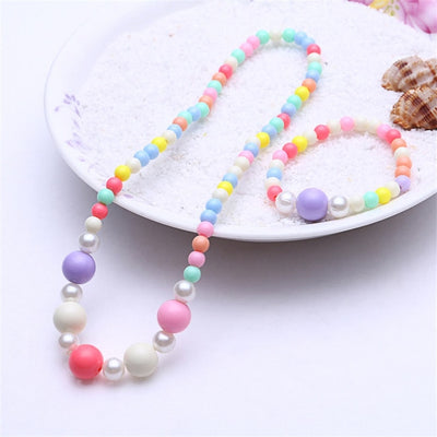 2pcs Necklace Bracelet Children Kids jewelry Sets For Girl