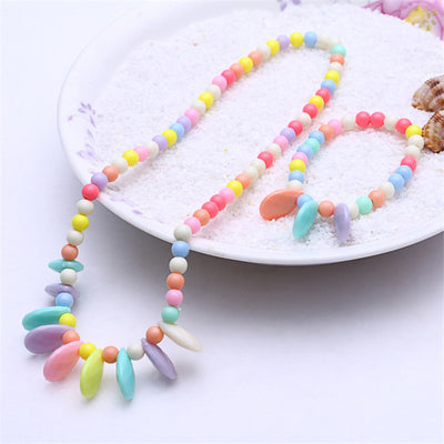 2pcs Necklace Bracelet Children Kids jewelry Sets For Girl