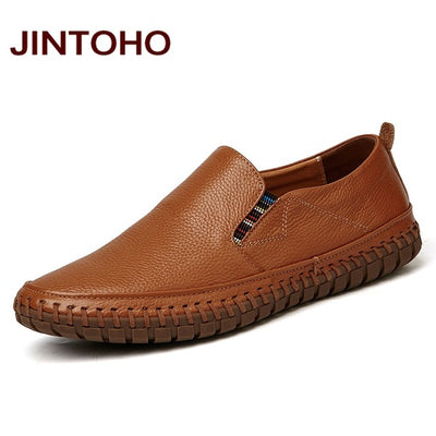 JINTOHO Big Size Men Genuine Leather Shoes