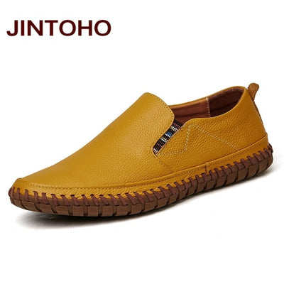 JINTOHO Big Size Men Genuine Leather Shoes