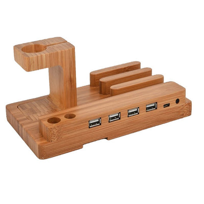 Wood Charging Stand for iPhone X Desk Holder