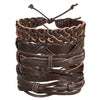 Leaf Feather Multilayer Leather Bracelet Men