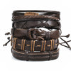 Leaf Feather Multilayer Leather Bracelet Men