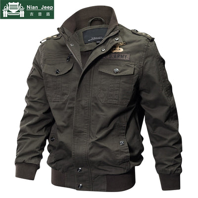 2018 Plus Size Military Jacket Men