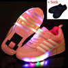 Kids Shoes with LED Lights Children Roller Skate Sneakers