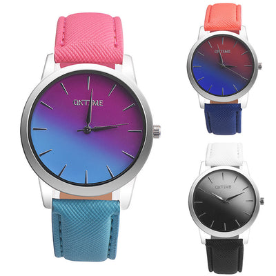 Leather Band Analog Alloy Quartz Wrist Watch