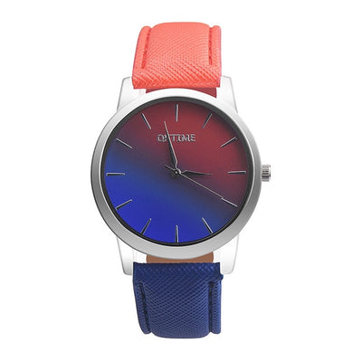 Leather Band Analog Alloy Quartz Wrist Watch