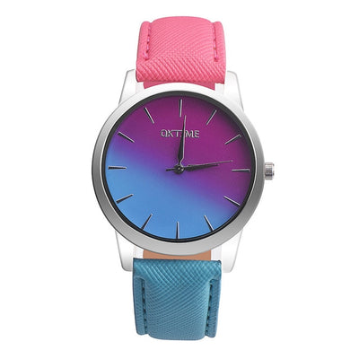 Leather Band Analog Alloy Quartz Wrist Watch