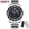 BIDEN Man Watch Stainless Steel Strap Watches