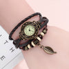 Women Genuine Leather Vintage Quartz Dress Watch