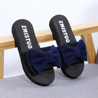 2018 Bow Slippers Satin Fashion Slides Women Summer Sandals