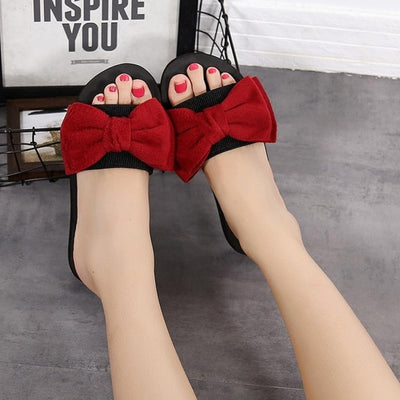 2018 Bow Slippers Satin Fashion Slides Women Summer Sandals