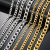 Silver Gold Filled Solid Necklace Curb Chains