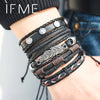 Leaf Feather Multilayer Leather Bracelet Men