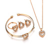 4 pcs Cute Heart Shaped Bracelet Neclace Earrings Sets