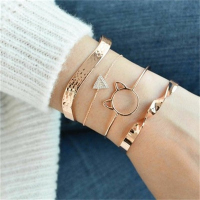 KISS WIFE 5Pcs/Set Fashion Bracelet Set Women