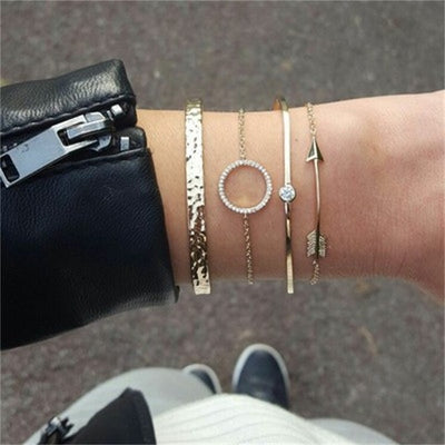 KISS WIFE 5Pcs/Set Fashion Bracelet Set Women