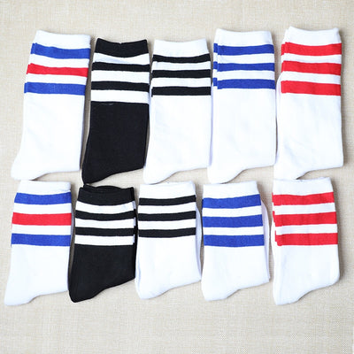 3 Three Stripes Socks Women Men Cotton