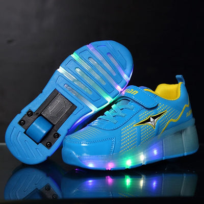 Kids Shoes with LED Lights Children Roller Skate Sneakers