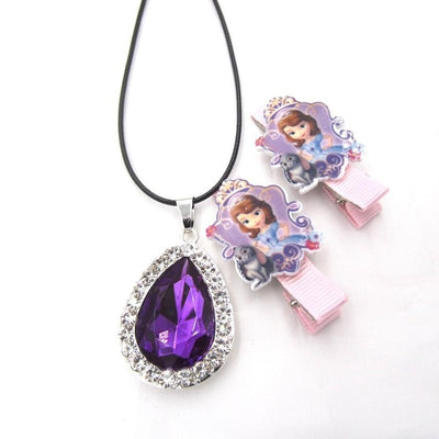 1set Sofia The First Necklace For Kids Girl