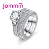 Luxury White Bridal Wedding Ring Set Jewelry