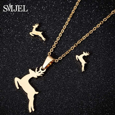 SMJEL Stainless Steel Mickey Necklace Women Jewelry