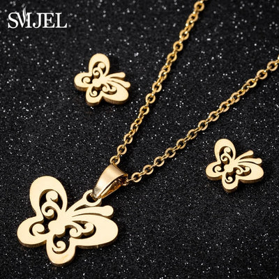 SMJEL Stainless Steel Mickey Necklace Women Jewelry