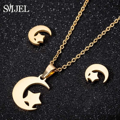 SMJEL Stainless Steel Mickey Necklace Women Jewelry