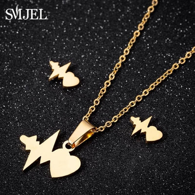 SMJEL Stainless Steel Mickey Necklace Women Jewelry